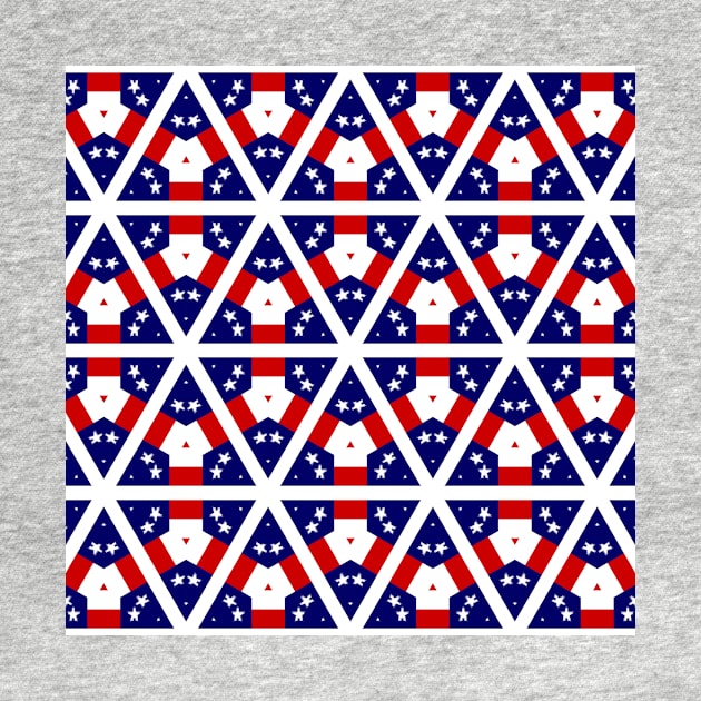 Stars and Stripes Honeycomb Pattern Red White Blue by BubbleMench
